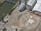 Aerial view showing of construction of the new SECC National Arena 